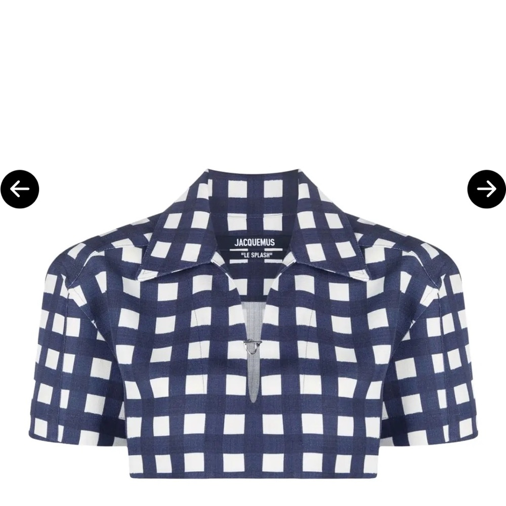 Jacquemus Blue and White Checkered Top